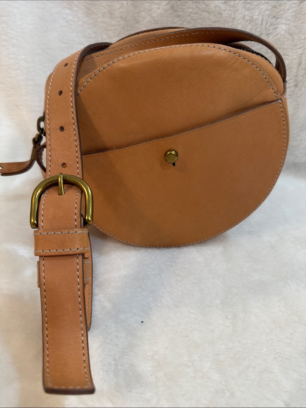 Madewell Natural Leather Circle Crossbody Bag
